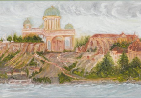 Ostrihom Bazlika, olej na plátne 100x50 cm