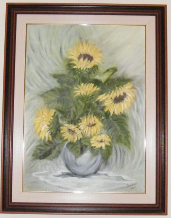 Slnečnice, 50x70 cm, olej na plátne