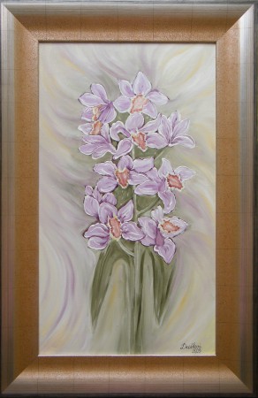 Orchidey, 40x70 cm olej na plátne